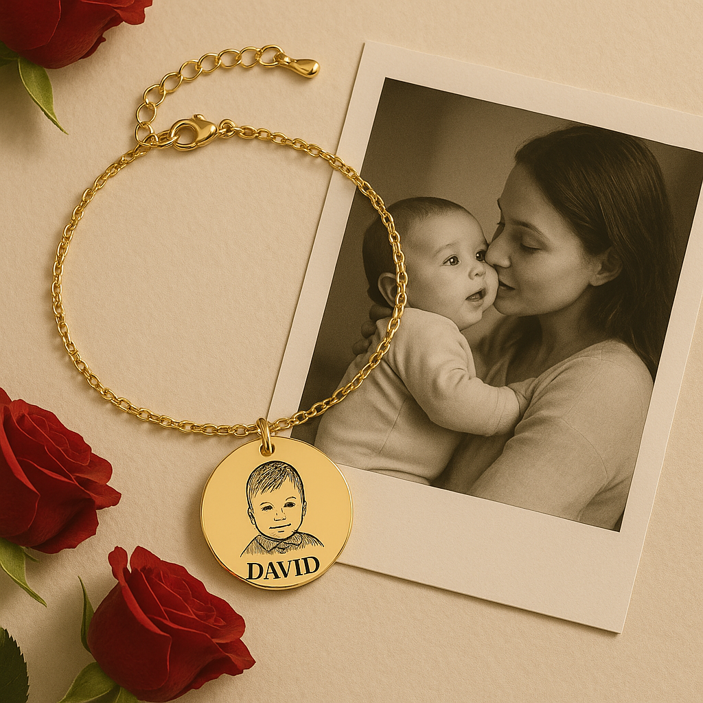 Personlig Smykke Armbånd Med Babyportrett