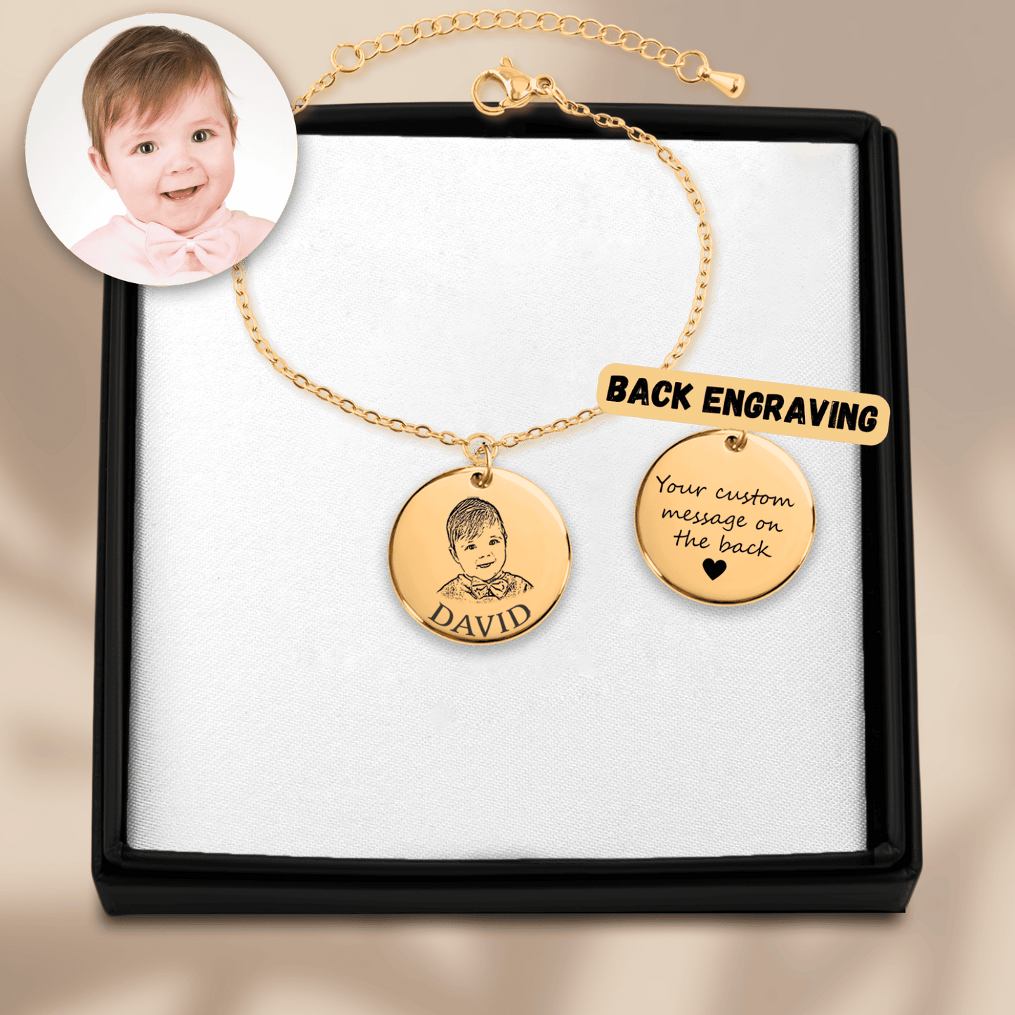 Personlig Smykke Armbånd Med Babyportrett